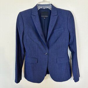 Banana Republic Womens Wool Blend Navy Blazer Size 0 One Button